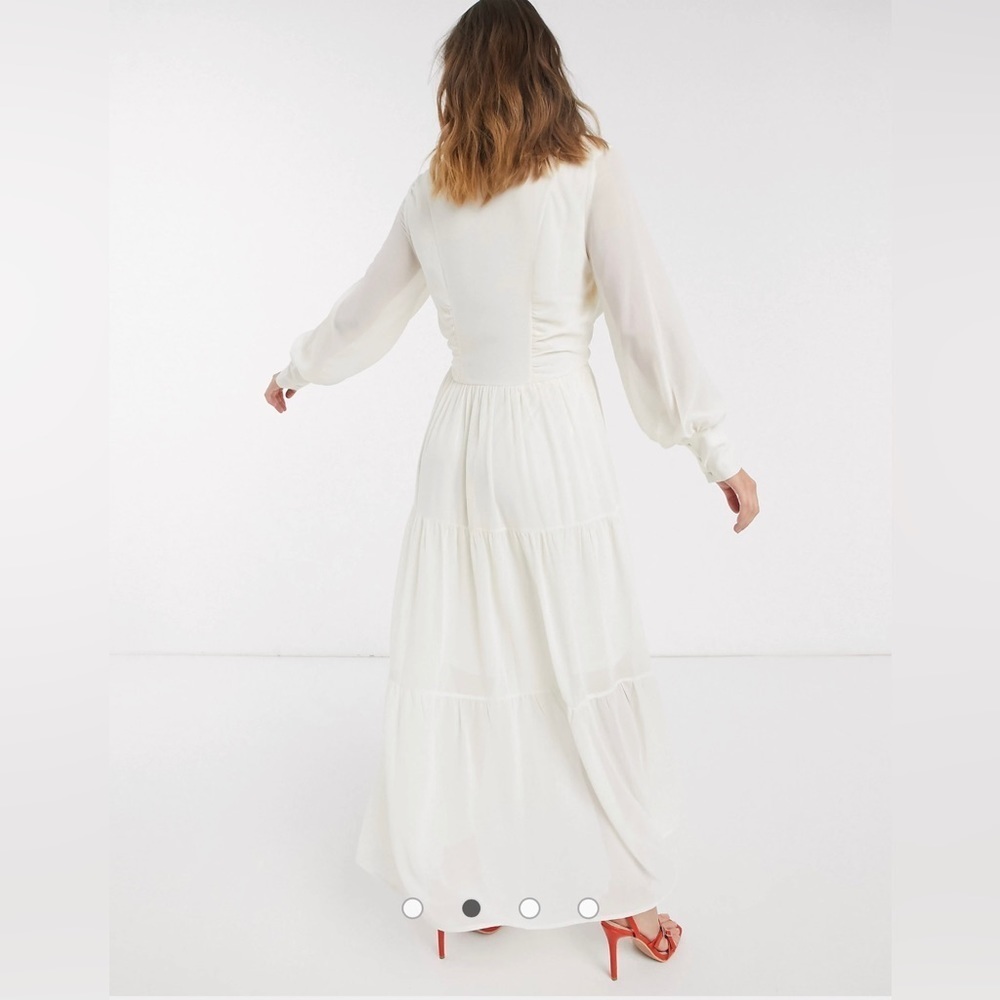 Vero Moda Cream Tiered Maxi Dress Size Small - Picture 2 of 13